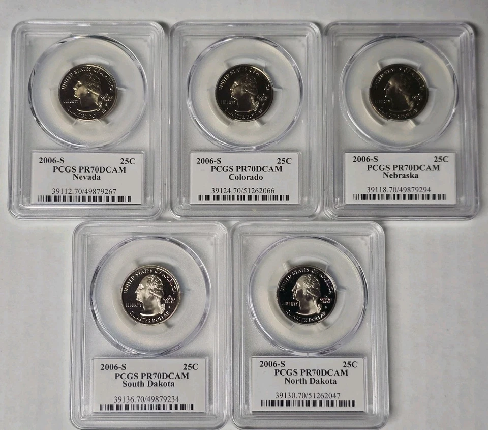 2006-S Proof State Quarter Set ( 5 Coins) PCGS PR70 DCAM-State Flag Last One  - Image 2 of 4