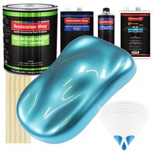 Azure Blue Metallic Low Voc Slow Paint 1 Gal Kit Urethane Basecoat Clearcoat