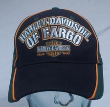 Harley Davidson of Fargo Baseball Cap Strapback Black Green Gold Motorcycle