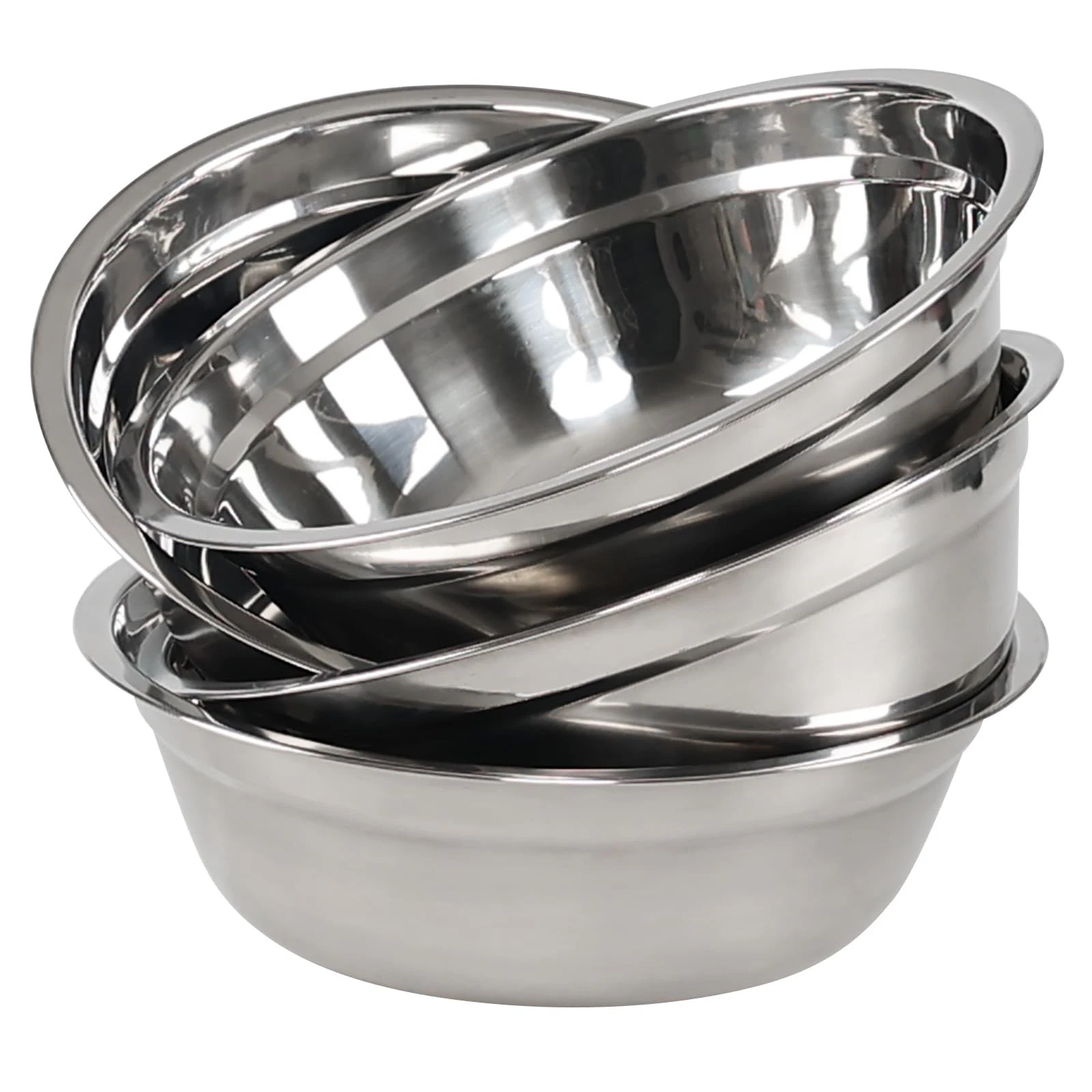 Set of 4 Stainless Steel Mixing Bowl Set, Metal Serving Bowls, Great for Cook...