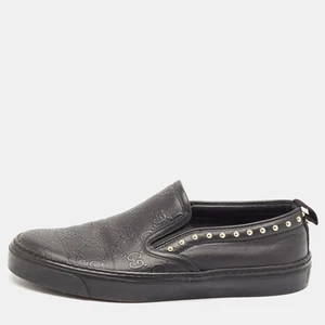 Baskets à enfiler Gucci en cuir noir Guccissima pointure 37