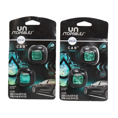2 PACK Febreze Unstopables Car Vent Clips Fresh Scent Air Freshener 2ct EAch