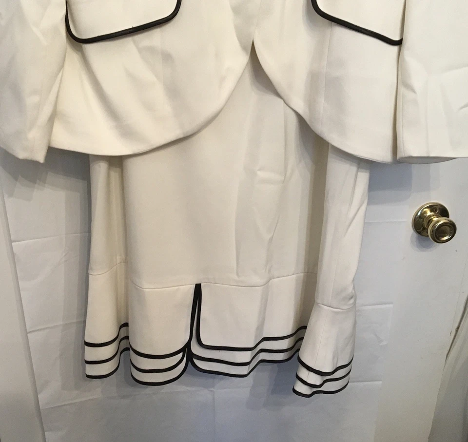 Midnight Velvet Cream Black w/Large Collar Formal Wedding Skirt Suit Size 18W - Image 3 of 4