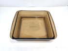 Vintage Pyrex 222 Square Baking Dish 2QT Casserole Amber Brown Glass Made in USA