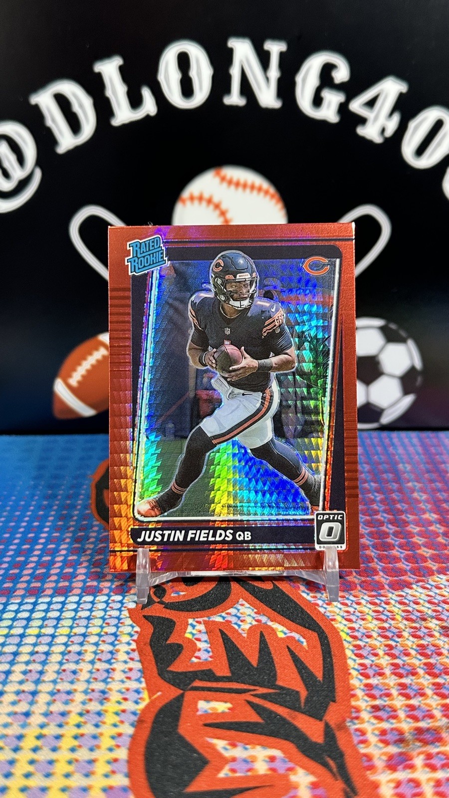 2021 Panini Donruss Optic Rated Rookie Justin Fields #204 Red Hyper Prizm (RC)