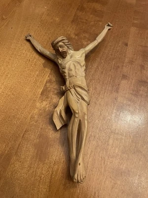Sehr schöner alter kleiner Holz Jesus Christus Corpus Heiland Holz geschnitzt - Bild 1 von 4
