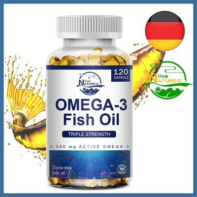 Omega 3 Fischöl - 120 Kapseln - 3600mg Hochdosiert - Herzgesundheit - Blutdruck
