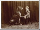 GREAT DANE AND SMALL BOY  VINTAGE STYLE DOG PHOTO PRINT POSTER