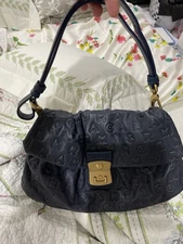 Marc Jacobs Italy Dreamy Logo Blue 100% Leather Excellent 12.5”by 8”