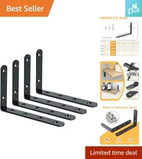 Compact 6x4 Inch Heavy Duty Floating Shelf Brackets - Rust Resistant, 4 Pack