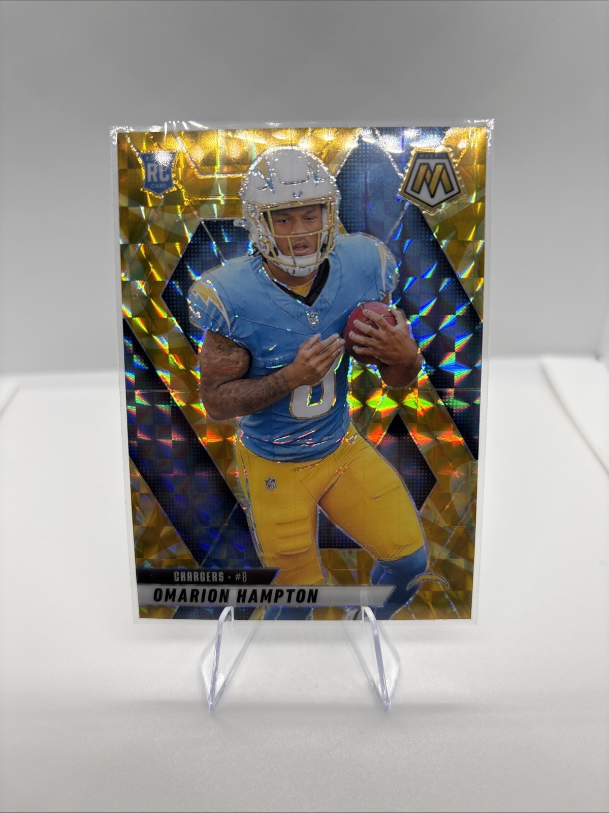 2025 Panini Mosaic - Rookies Omarion Hampton #335 Reactive Yellow Mosaic...