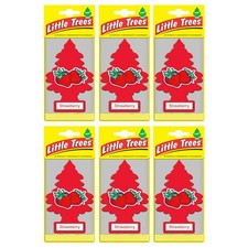 6 Pack Strawberry Scent Little Trees Air Freshener Home Car Hanging Office Aroma