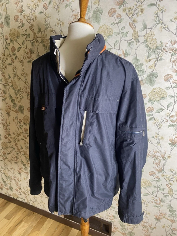 Chaqueta Técnica Vintage Caribbean Joe Let Go Azul Poliéster Ventilado Talla Grande Foto 3 de 4