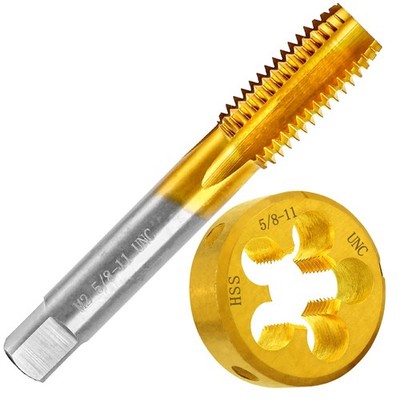 SMJXTOP 5/8-11 UNC Tap and Die Set Right Hand,5/8-11 M2 HSS Machine 5/8-11UNC