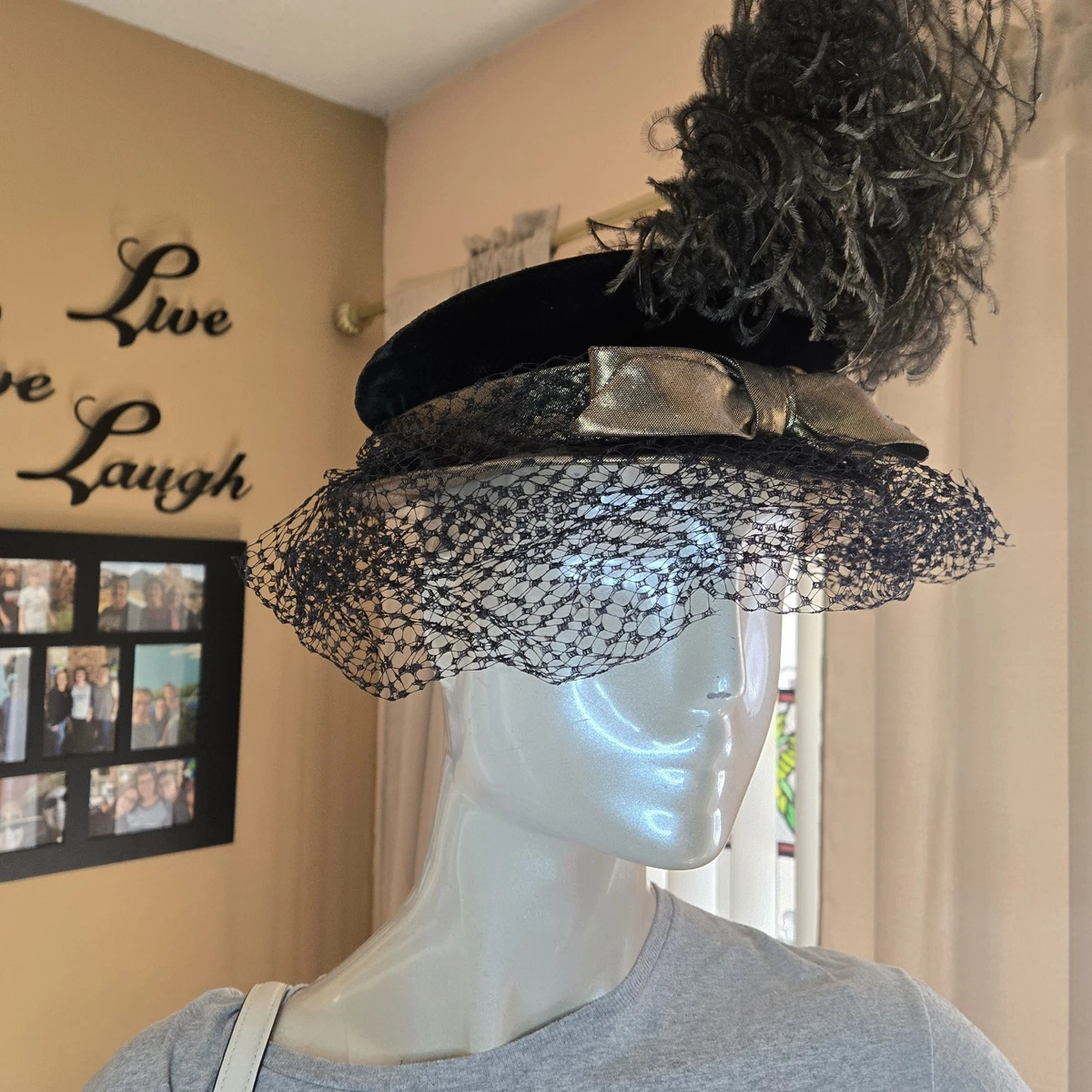 IRRESISTIBLE 1950s\' BROWN COCKTAIL HAT + IRIDESCENT BEADS & FEATHER il_fullxfull.4060732303_cq5q.jpg main image 4