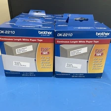 Brother Continuous Paper Label Tape 1.1" x 100ft Roll White DK2210