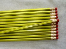 24 Hexagon "Yellow" Metallic Painted Personalized Pencils