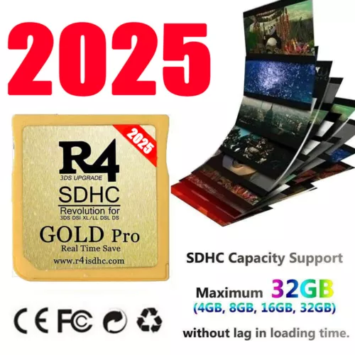 2025 R4 Gold Pro SDHC for DS/3DS/2DS/NDS Revolution Cartridge 32G Card+ 999 Game - Bild 8 von 9