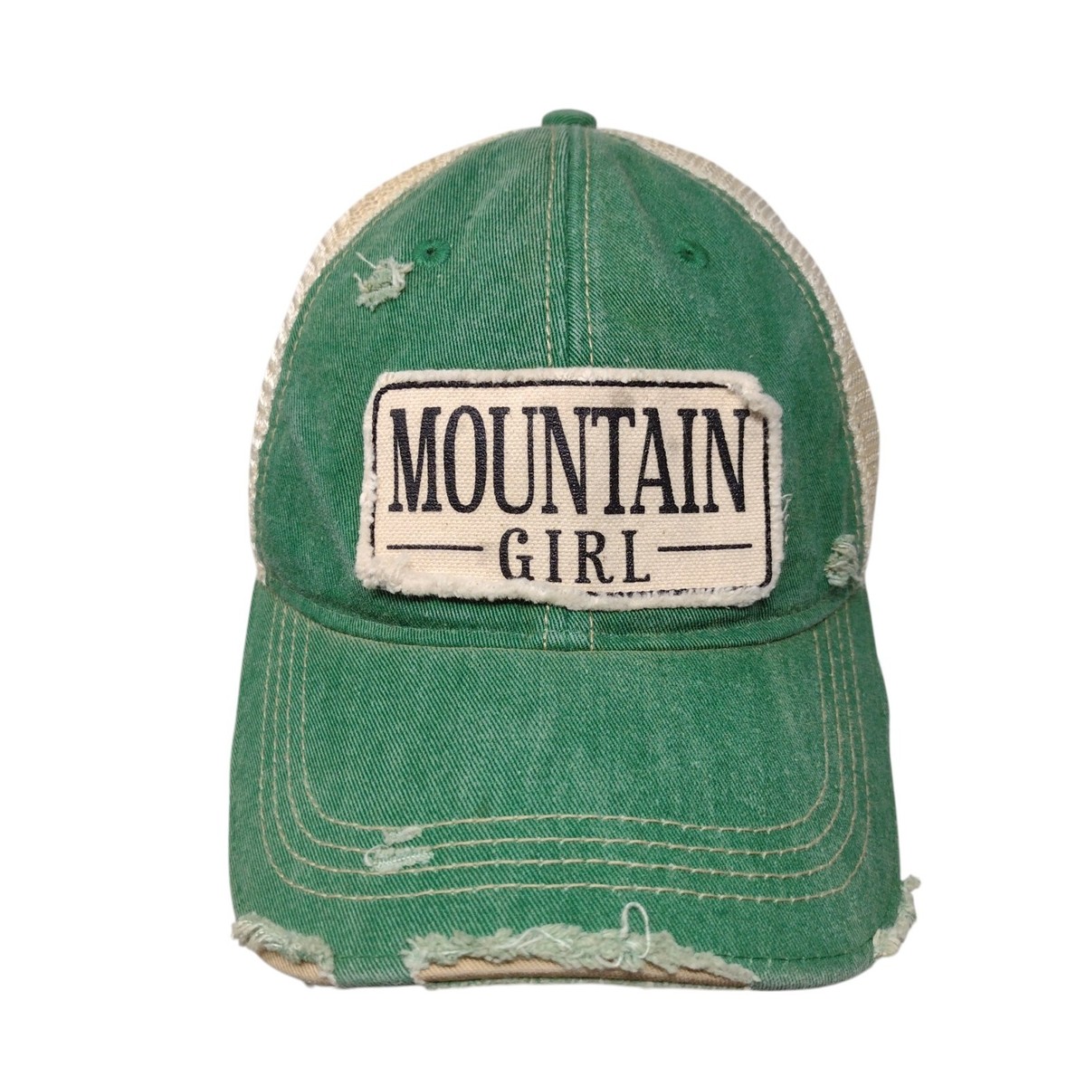 Mountain Girl Snapback Trucker Hat Green OSFA Adjustable  display picture 3