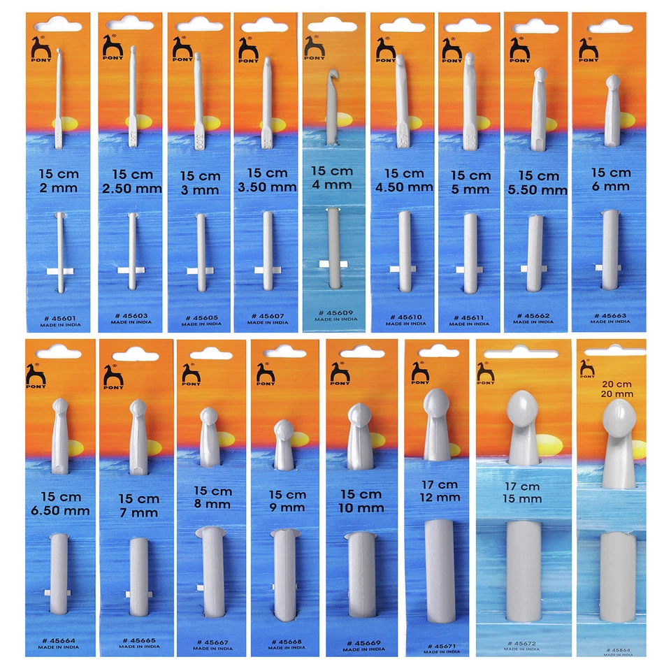 PONY CROCHET HOOKS - 0.60MM-20MM