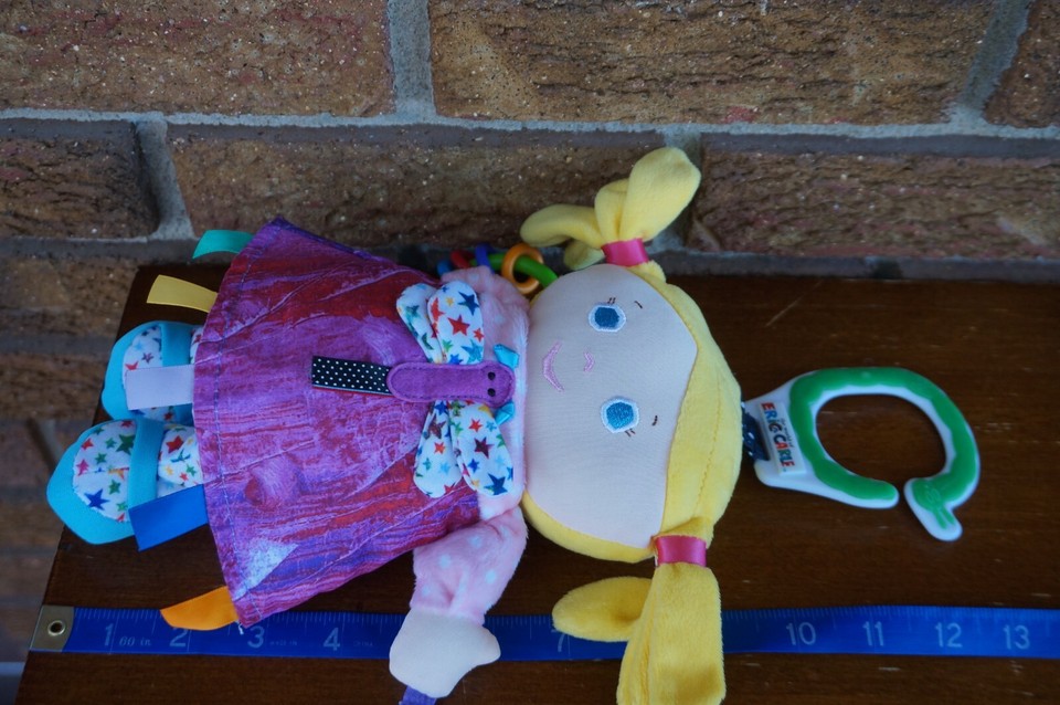 BABY Plush ERIC Carle Lot DOLL Activity Toy Hang PINK Rattle Lamaze