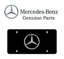 Mercedes-benz Genuine 3d Chrome Star Black Stainless Steel License Plate Marque
