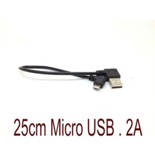 Short Right Angle 90  2A Micro USB Quick Charger Charging Sync Data Cable 25CM 