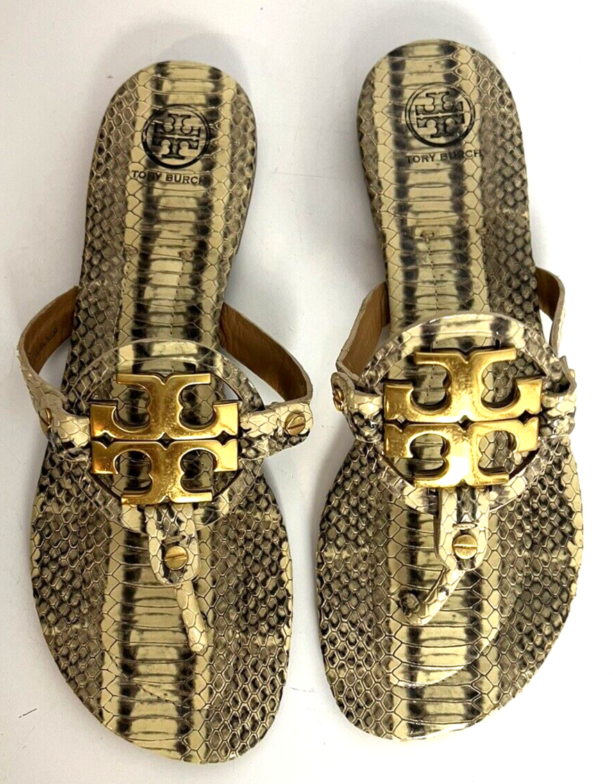 Brown Sandals Tory Burch Snakeskin Shoes Tory Burch Miller Sandal