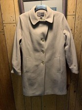 Anne Klein Women's Beige Button Down Collared Wool Cashmere Winter Pea Coat 18