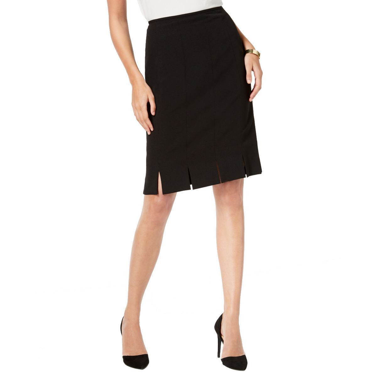 Kasper Women's Black Solid Straight Pencil Lined … - image 1