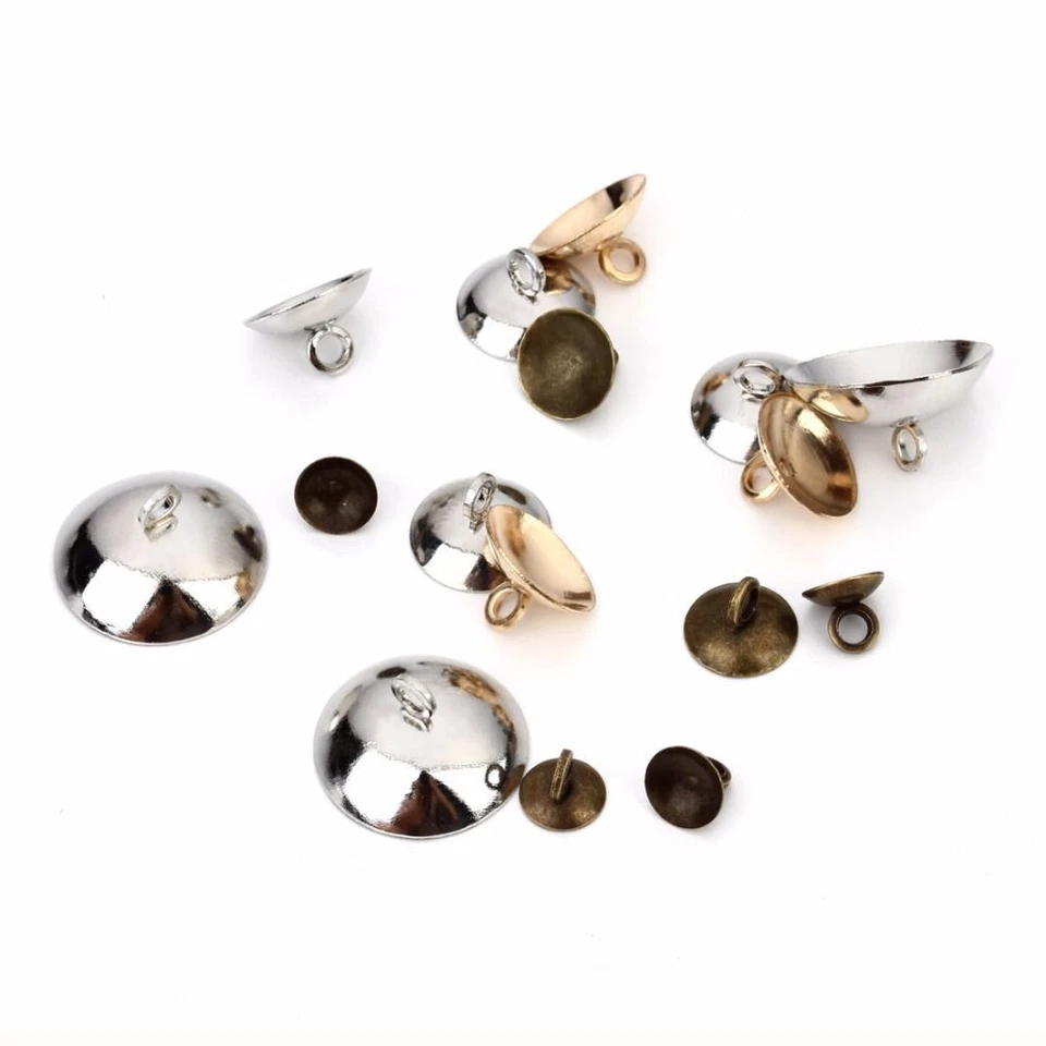 Pearl Pendant Connectors Bail Cap Beads DIY Jewelry Makings Findings 50Pcs/Lot - Image 2 of 4