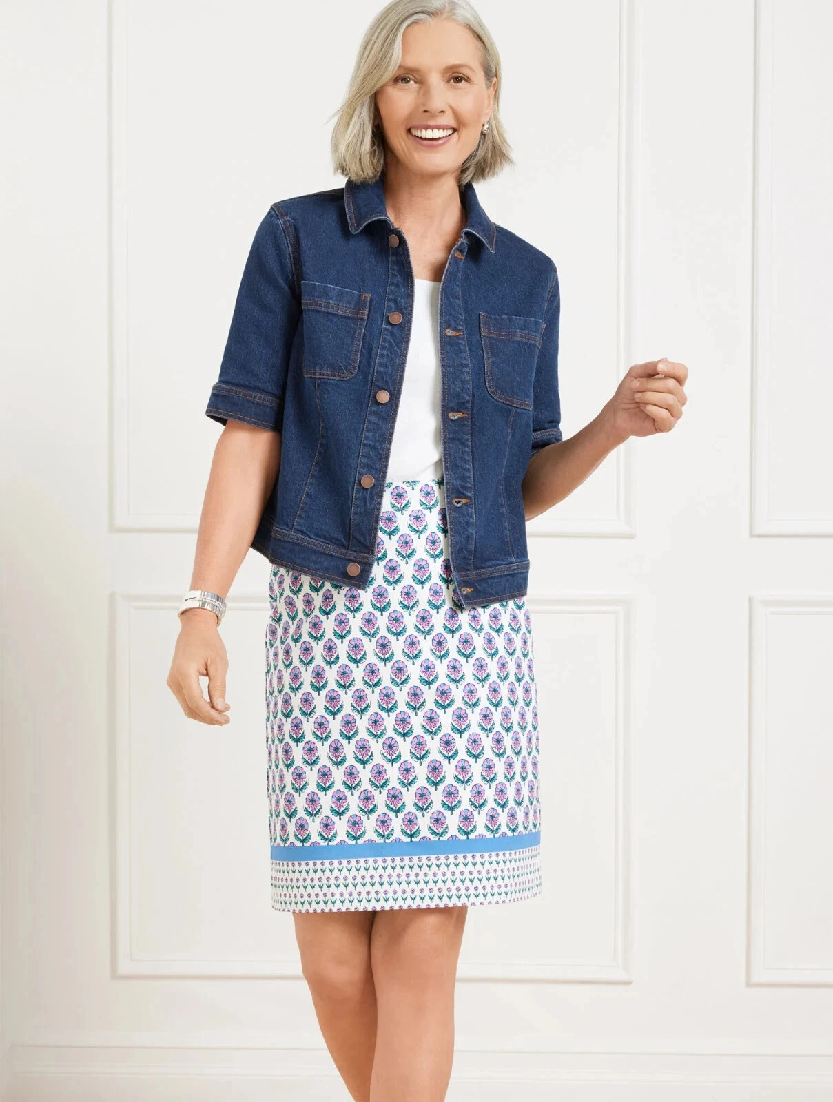 Short Sleeve Jean Jacket - Erica Wash at Talbots, NWT $109, All size