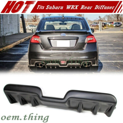Matte Black Fits SUBARU WRX STI 4th Sedan H Type Rear Bumper Lip Diffuser 15-21