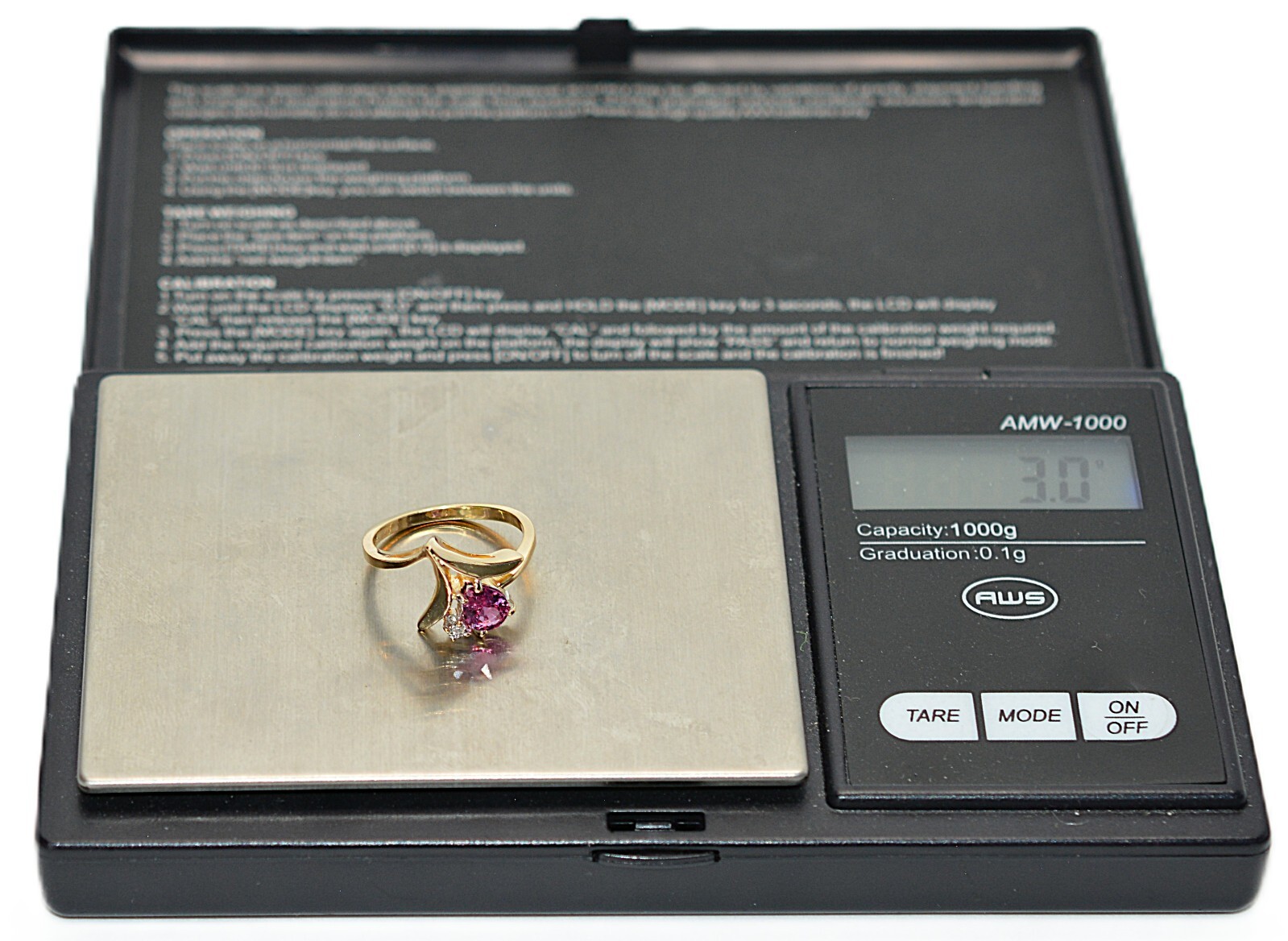 Natural Ruby & Diamond Ring 14K Solid Gold .69tcw… - image 11