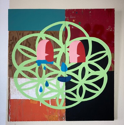 painting street art graffiti Austin TX mural ancient geometry pop art haring 