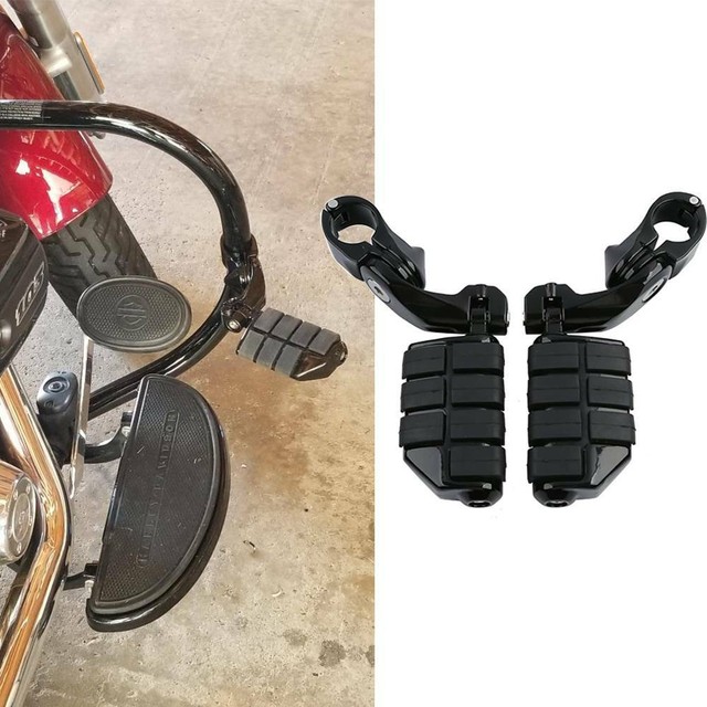 Black Highway Foot Pegs 11/4" Engine Guard For Harley Davidson Street