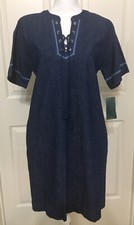 NWT Lauren Ralph Lauren size 4 blue denim v-neck short sleeve dress women's $145