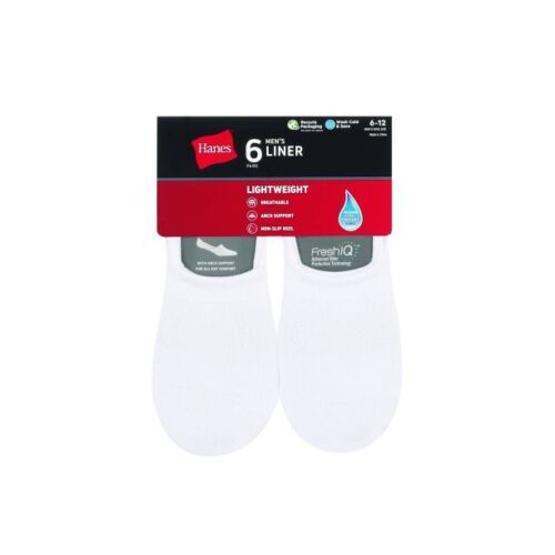 Paquete de 6 calcetines ligeros para hombre Hanes® "FreshIQ®~Transpirable~Talón antideslizante" - Imagen 2 de 14