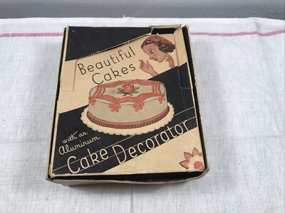 Vtg Beautiful Cakes Aluminum Cake Icing Decorator Set 2804 Original Box Clean