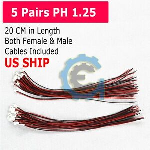 20 Sets Micro JST 1.25 3 Pin Male&Female Connector plug with Wires Cable US