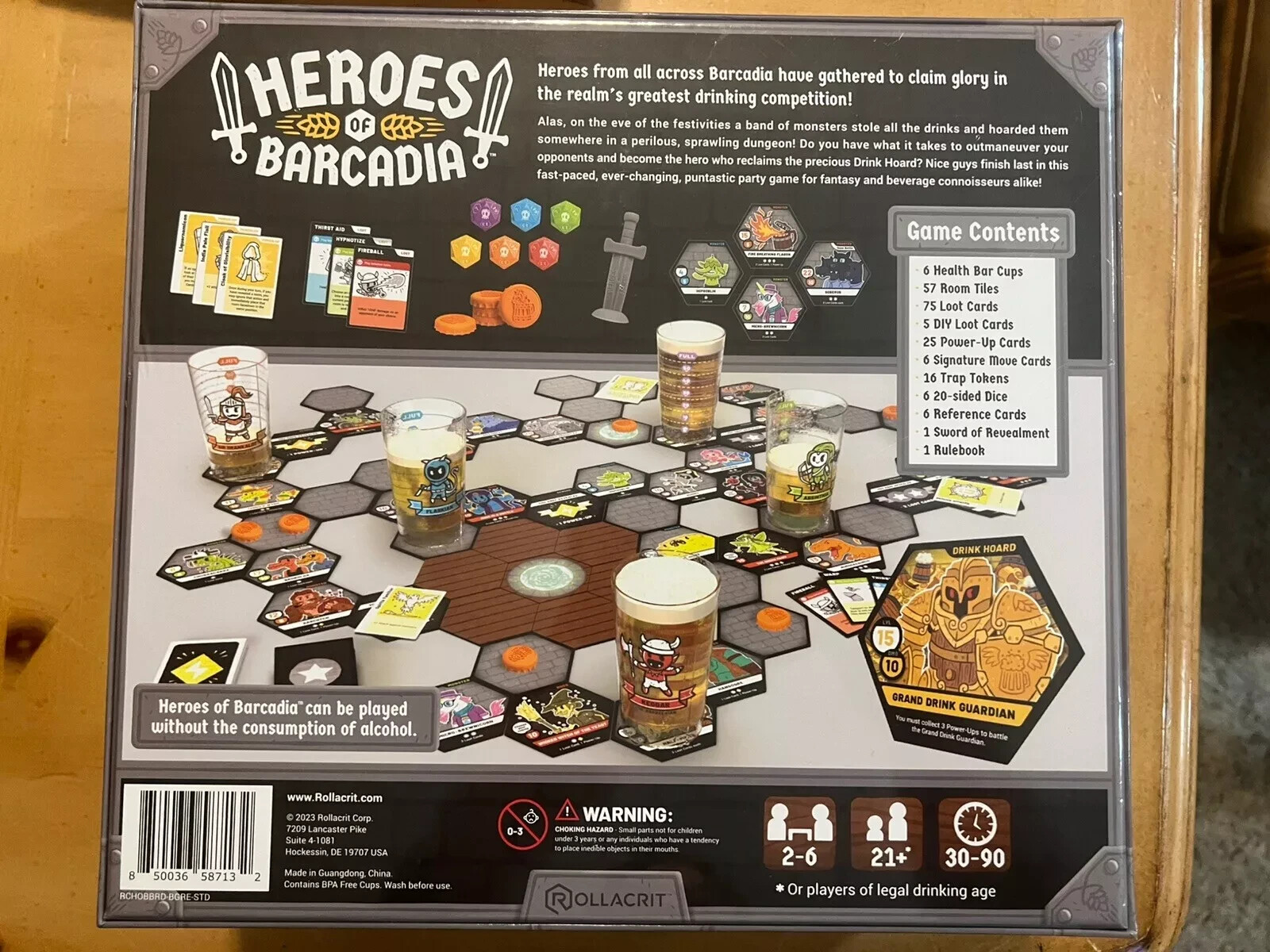 Heroes of Barcadia Board Game A Dungeon Exploration Drinking Rollacrit NEW