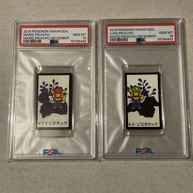 POKEMON CARD JAPANESE 2016 HANAFUDA MARIO LUIGI COSTUME PIKACHU  GEM MINT PSA 10