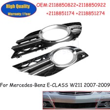 Set of 4Pcs Front Fog Light Grill Chrome Trim Cover For Benz E-CLASS W211 07-09