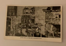 Sutter's Office Sutter's Fort Historical Museum Sacramento CA Postcard RPPC