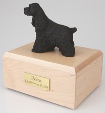 Black Cocker Spaniel Pet Funeral Cremation Urn Avail in 3 Diff Colors  4 Sizes