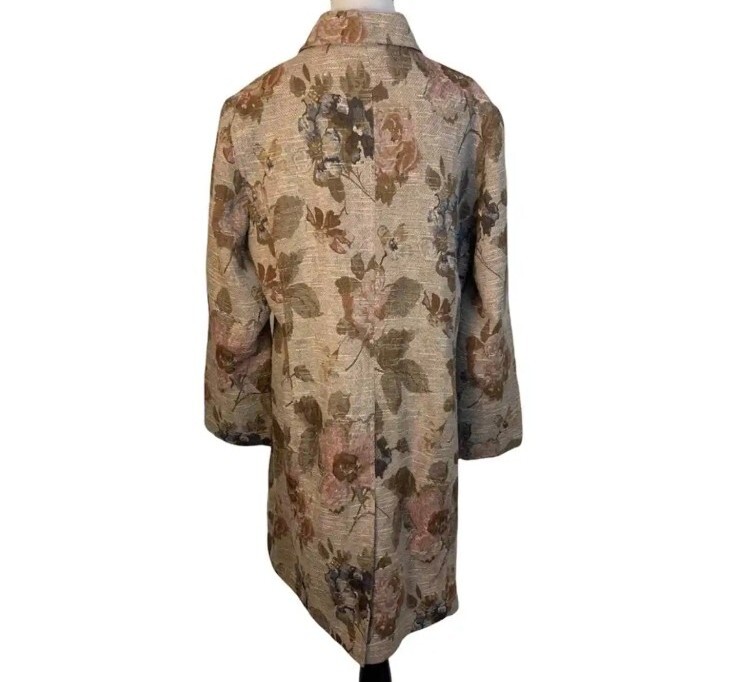 VINTAGE 90s J. Jill sz. S Jacquard Tapestry Floral Coat Long VINTAGE 90s J. Jill sz. S Jacquard Tapestry Floral Coat Long