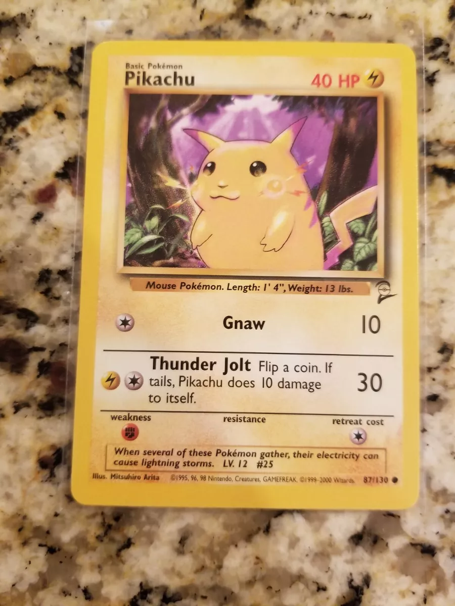 Pikachu Common Pokemon Card Original Base-2 Set Series 87/130