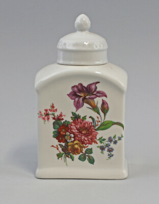 9959584-d Can Porcelain Tea Tin Flower Ernst Bohne Thuringia 3 1/2x2