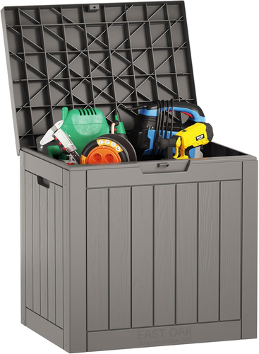 Outdoor Storage Box, 31 Gallon Deck Box Indoor and Outdoor Use, Waterproof Resin