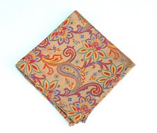 Lord R Colton Masterworks Pocket Square - Charleston Gold  Red Silk - 75 New